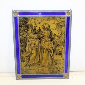 Glass Color Window Art Panel Vintage